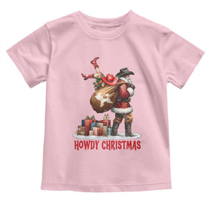 Cowboy Santa Christmas Toddler T Shirt Funny Western Xmas TS14 Light Pink Print Your Wear