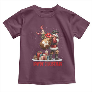 Cowboy Santa Christmas Toddler T Shirt Funny Western Xmas TS14 Maroon Print Your Wear