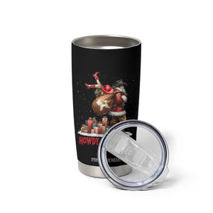 Cowboy Santa Christmas Tumbler Cup Funny Western Xmas - Print Your Wear