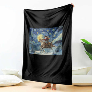 Cowboy Santa Starry Night Christmas Throw Blanket TS14 Print Your Wear