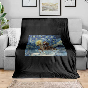 Cowboy Santa Starry Night Christmas Throw Blanket TS14 Print Your Wear