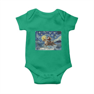 Cowboy Santa Starry Night Christmas Baby Onesie TS14 Irish Green Print Your Wear