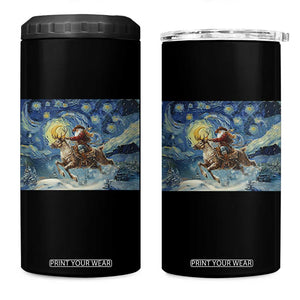 Cowboy Santa Starry Night Christmas 4 in 1 Can Cooler Tumbler TS14 One Size: 16 oz Black Print Your Wear