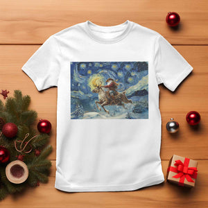 Cowboy Santa Starry Night Christmas T Shirt TS14 White Print Your Wear