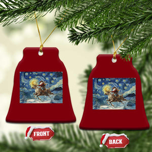 Cowboy Santa Starry Night Christmas Ceramic Ornament TS14 Print Your Wear