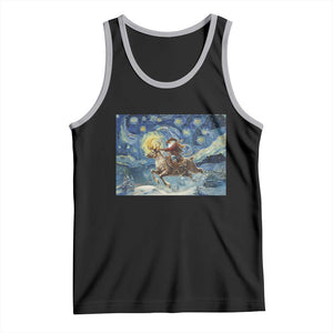Cowboy Santa Starry Night Christmas Tank Top TS14 Black Athletic Heather Print Your Wear