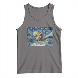 Cowboy Santa Starry Night Christmas Tank Top TS14 Deep Heather Print Your Wear