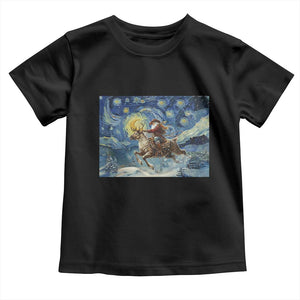 Cowboy Santa Starry Night Christmas Toddler T Shirt TS14 Black Print Your Wear