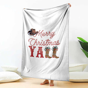 Western Cowboy Howdy Throw Blanket Merry Christmas Yall Cowgirl Boots Hat TS14 Print Your Wear
