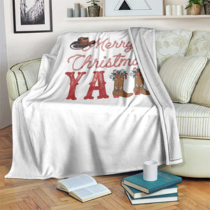 Western Cowboy Howdy Throw Blanket Merry Christmas Yall Cowgirl Boots Hat TS14 Print Your Wear