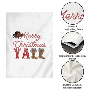 Western Cowboy Howdy Garden Flag Merry Christmas Yall Cowgirl Boots Hat TS14 Print Your Wear