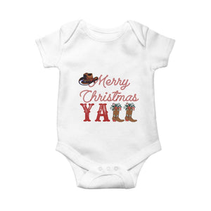 Western Cowboy Howdy Baby Onesie Merry Christmas Yall Cowgirl Boots Hat TS14 White Print Your Wear
