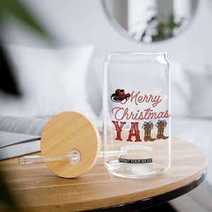Western Cowboy Howdy Glass Can Merry Christmas Yall Cowgirl Boots Hat TS14 Print Your Wear