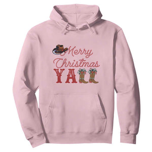 Western Cowboy Howdy Hoodie Merry Christmas Yall Cowgirl Boots Hat TS14 Light Pink Print Your Wear