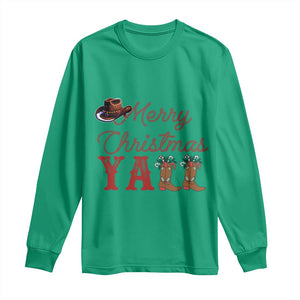 Western Cowboy Howdy Long Sleeve Shirt Merry Christmas Yall Cowgirl Boots Hat TS14 Irish Green Print Your Wear