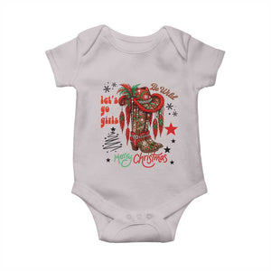 Let Us Go Girls Baby Onesie Christmas Cowgirl Boots TS14 Ice Gray Print Your Wear
