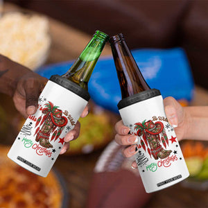 Let Us Go Girls 4 in 1 Can Cooler Tumbler Christmas Cowgirl Boots - Print Your Wear