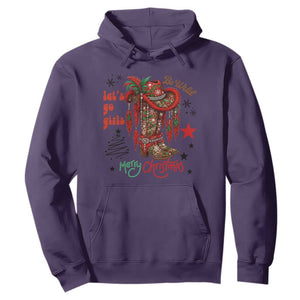 Let Us Go Girls Hoodie Christmas Cowgirl Boots TS14 Purple Print Your Wear