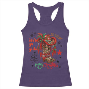Let Us Go Girls Racerback Tank Top Christmas Cowgirl Boots TS14 Purple Print Your Wear