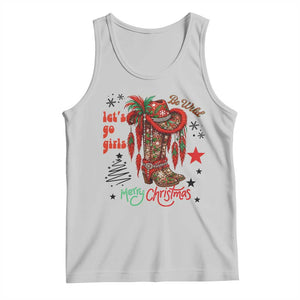 Let Us Go Girls Tank Top Christmas Cowgirl Boots TS14 Ash Print Your Wear
