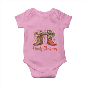 Howdy Christmas Baby Onesie Western Cowboy Boots Country TS14 Light Pink Print Your Wear