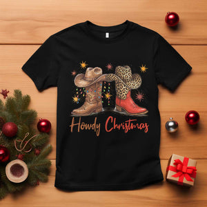 Howdy Christmas T Shirt Western Cowboy Boots Country TS14 Black Print Your Wear