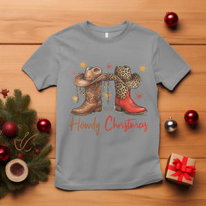 Howdy Christmas T Shirt Western Cowboy Boots Country TS14 Sport Gray Print Your Wear