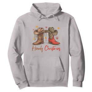 Howdy Christmas Hoodie Western Cowboy Boots Country TS14 Ice Gray Print Your Wear