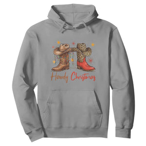 Howdy Christmas Hoodie Western Cowboy Boots Country TS14 Sport Gray Print Your Wear