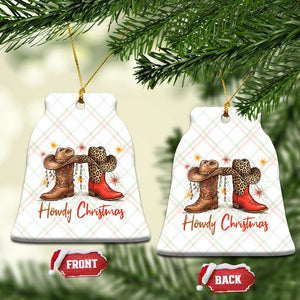 Howdy Christmas Ceramic Ornament Western Cowboy Boots Country - Print Your Wear
