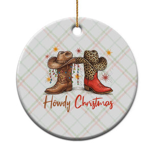 Howdy Christmas Ceramic Ornament Western Cowboy Boots Country - Print Your Wear