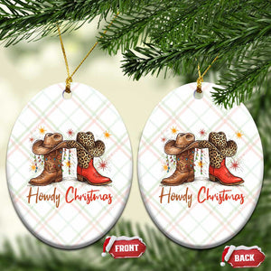 Howdy Christmas Ceramic Ornament Western Cowboy Boots Country TS14 Print Your Wear