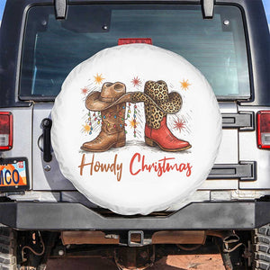 Howdy Christmas Spare Tire Cover Western Cowboy Boots Country TS14 No hole White Print Your Wear