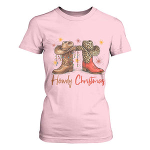 Howdy Christmas T Shirt For Women Western Cowboy Boots Country TS14 Light Pink Print Your Wear