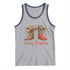 Howdy Christmas Tank Top Western Cowboy Boots Country TS14 Athletic Heather Navy Print Your Wear