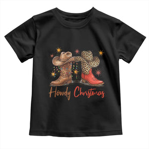 Howdy Christmas Toddler T Shirt Western Cowboy Boots Country TS14 Black Print Your Wear