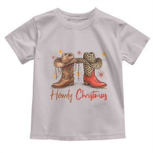 Howdy Christmas Toddler T Shirt Western Cowboy Boots Country TS14 Ice Gray Print Your Wear