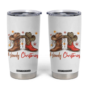 Howdy Christmas Tumbler Cup Western Cowboy Boots Country - Print Your Wear