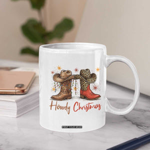 Howdy Christmas Coffee Mug Western Cowboy Boots Country - Print Your Wear