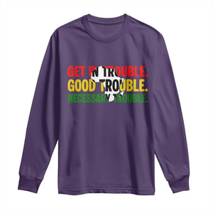 John Lewis Quote Affrican American Long Sleeve Shirt Get in Good Necessary Trouble TS14 Purple Print Your Wear