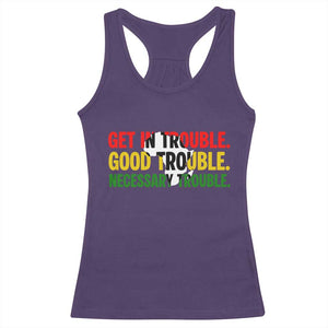 John Lewis Quote Affrican American Racerback Tank Top Get in Good Necessary Trouble TS14 Purple Print Your Wear
