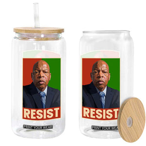 Resist Protest Civil Rights Glass Can John Lewis Black History TS14 Print Your Wear