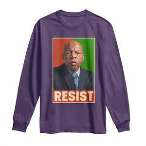 Resist Protest Civil Rights Long Sleeve Shirt John Lewis Black History TS14 Purple Print Your Wear
