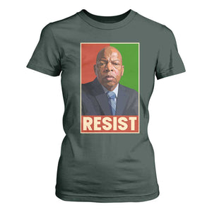 Resist Protest Civil Rights T Shirt For Women John Lewis Black History TS14 Dark Forest Green Print Your Wear