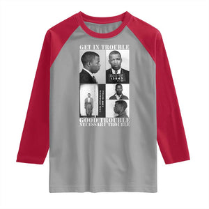 John Lewis Affrican American Raglan Shirt Get in Good Necessary Trouble TS14 Sport Gray Red Print Your Wear