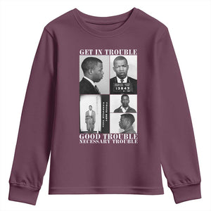 John Lewis Affrican American Youth Sweatshirt Get in Good Necessary Trouble TS14 Maroon Print Your Wear