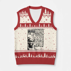 Harriet Tubman Quote V-Neck Knit Sweater Vest Black Woman History Activist TS14 Beige Red Print Your Wear