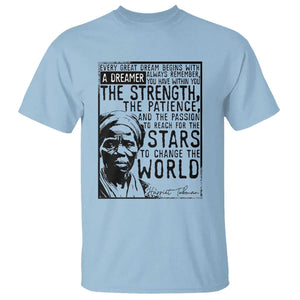 Harriet Tubman Quote T Shirt Black Woman History Activist TS14 Light Blue Print Your Wear
