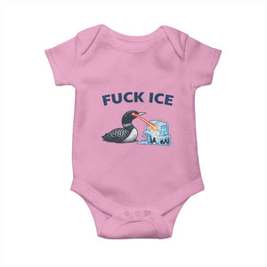 Minnesota Anti ICE Immigration Protest Ladies Baby Onesie Fuck Ice TS14 Light Pink Print Your Wear