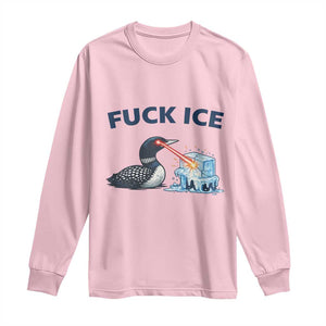 Minnesota Anti ICE Immigration Protest Ladies Long Sleeve Shirt Fuck Ice TS14 Light Pink Print Your Wear